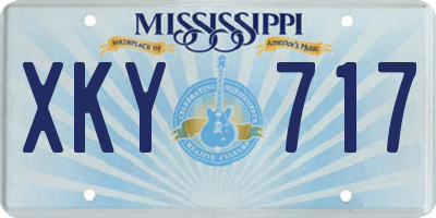 MS license plate XKY717