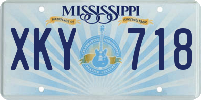 MS license plate XKY718