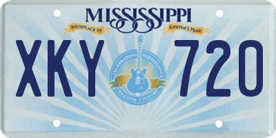 MS license plate XKY720