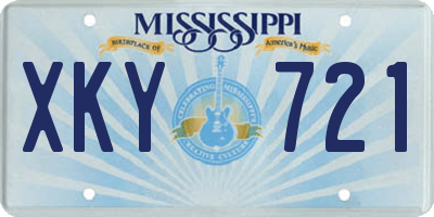 MS license plate XKY721