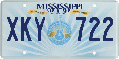 MS license plate XKY722