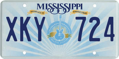 MS license plate XKY724