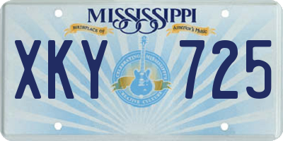 MS license plate XKY725