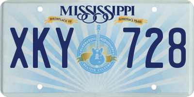MS license plate XKY728