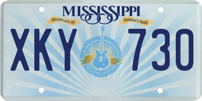 MS license plate XKY730