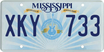 MS license plate XKY733