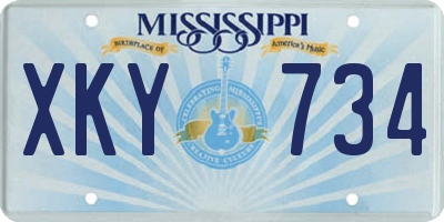 MS license plate XKY734