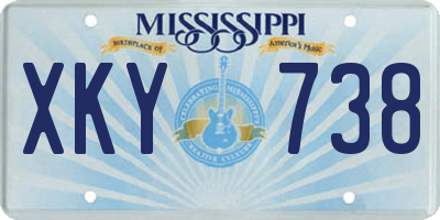 MS license plate XKY738