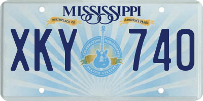 MS license plate XKY740