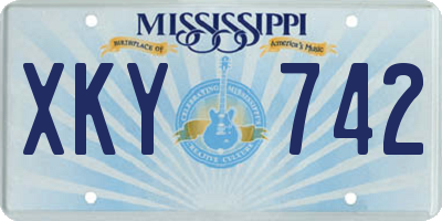 MS license plate XKY742
