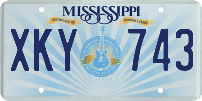 MS license plate XKY743