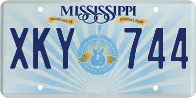 MS license plate XKY744