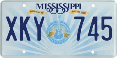 MS license plate XKY745
