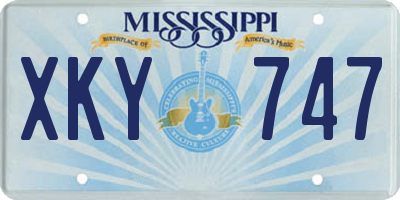 MS license plate XKY747