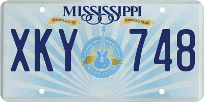 MS license plate XKY748