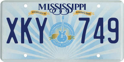 MS license plate XKY749