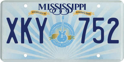 MS license plate XKY752