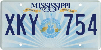 MS license plate XKY754