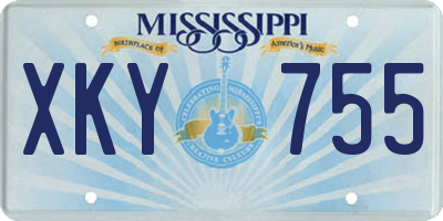 MS license plate XKY755