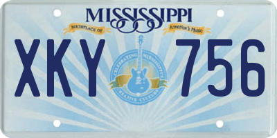 MS license plate XKY756