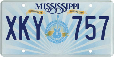 MS license plate XKY757