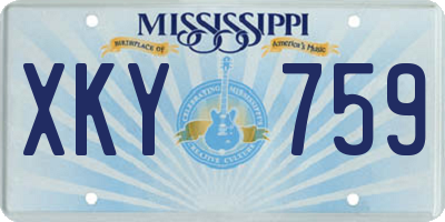 MS license plate XKY759