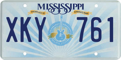 MS license plate XKY761