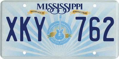 MS license plate XKY762