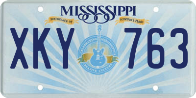 MS license plate XKY763