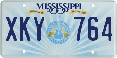 MS license plate XKY764
