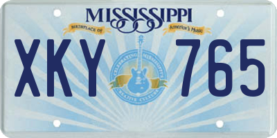 MS license plate XKY765
