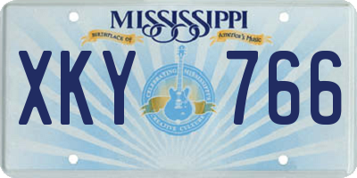 MS license plate XKY766