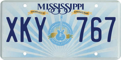 MS license plate XKY767