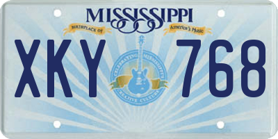 MS license plate XKY768