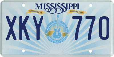 MS license plate XKY770
