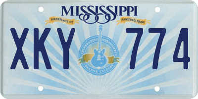 MS license plate XKY774