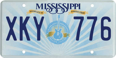 MS license plate XKY776