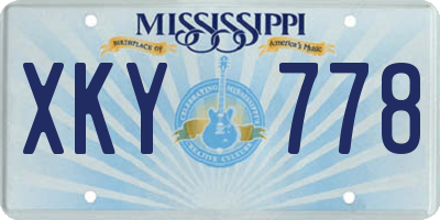 MS license plate XKY778