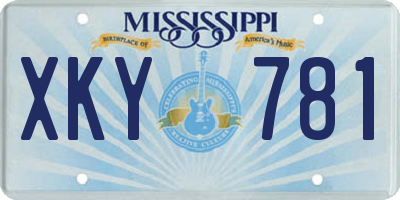 MS license plate XKY781