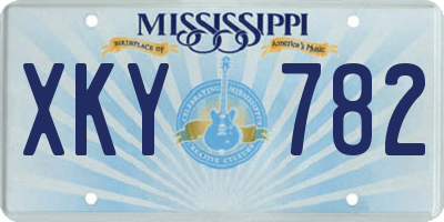 MS license plate XKY782