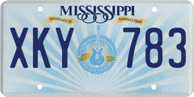 MS license plate XKY783