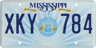 MS license plate XKY784