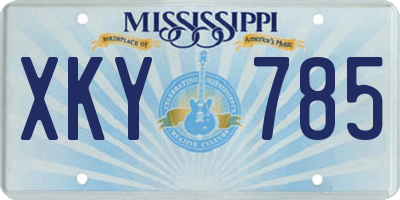 MS license plate XKY785