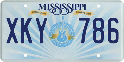 MS license plate XKY786