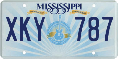 MS license plate XKY787