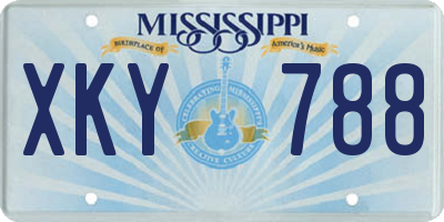 MS license plate XKY788