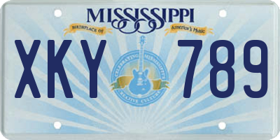MS license plate XKY789