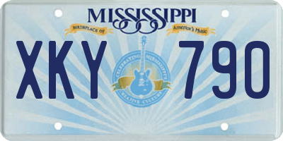 MS license plate XKY790
