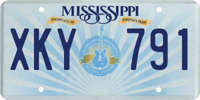 MS license plate XKY791