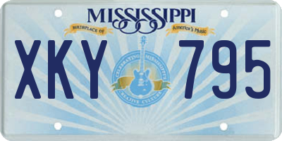 MS license plate XKY795